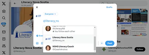 Example of @mention on X