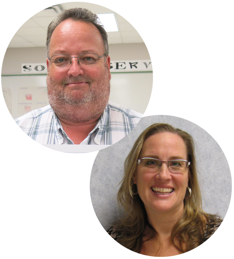 Photos of the chair and executive director