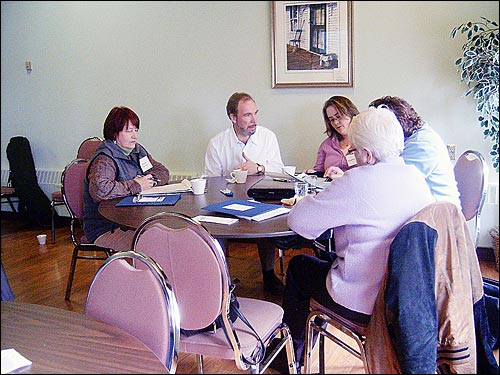 photo of Margan Dawson (AWENS), Allan Quigley (St.FX), Heather Smith (ESMVLN), Tina Boutilier (ESMVLN), Jean Smyth (Dept. of Ed.)