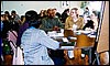 photo of Allister Johnson, Jayne Hunter (LNS), Zo&euml; Thomas discussing project