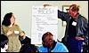 photo of Kendra Hall and James Turner presenting project